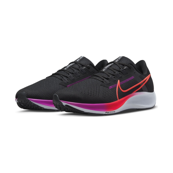 Nike Air Zoom Pegasus 38 - Black/Flash Crimson/OFF Noir