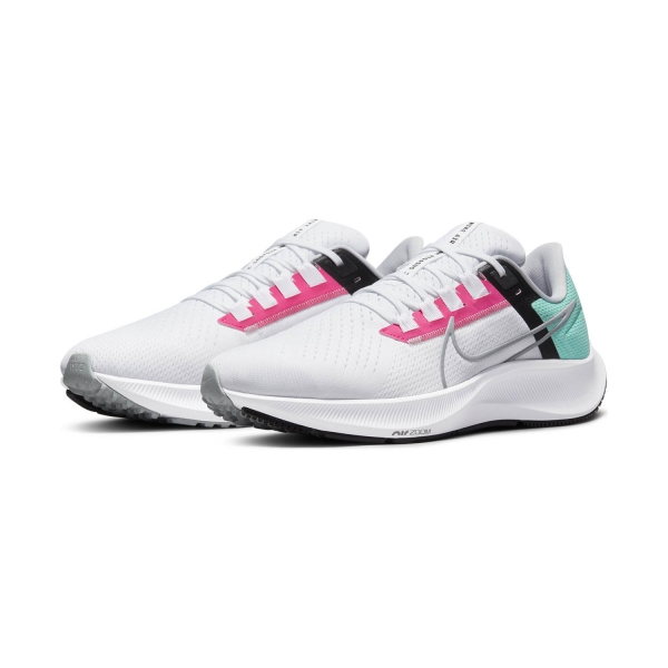 Nike Air Zoom Pegasus 38 - White/Wolf Grey/Hyper Pink/Dynamic Turquoise
