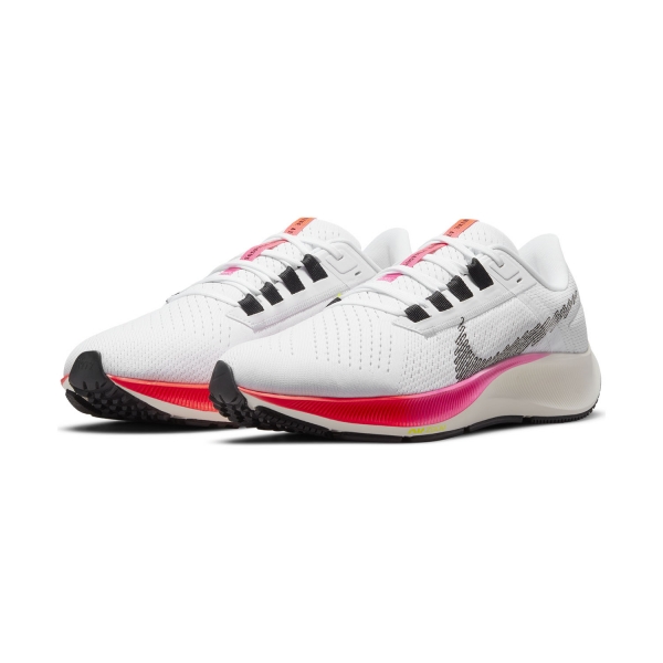 Nike Air Zoom Pegasus 38 - White/Black/Football Grey/Pink Blast