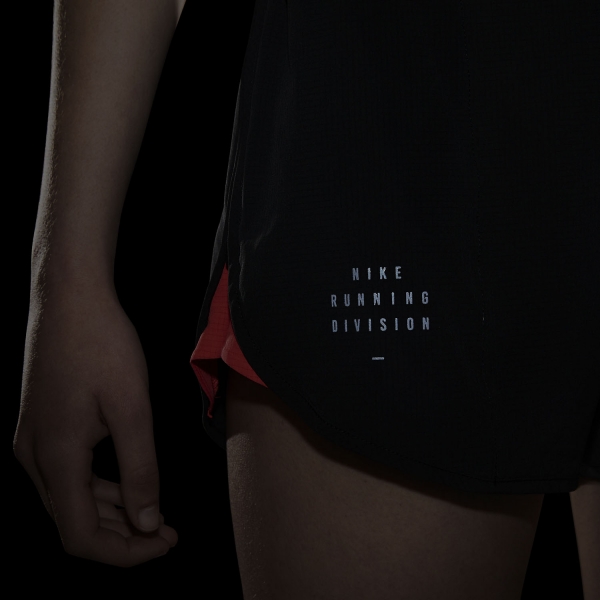 Nike Dri-FIT Division Tempo Luxe 3in Shorts - Black/Bright Crimson/Reflective Black