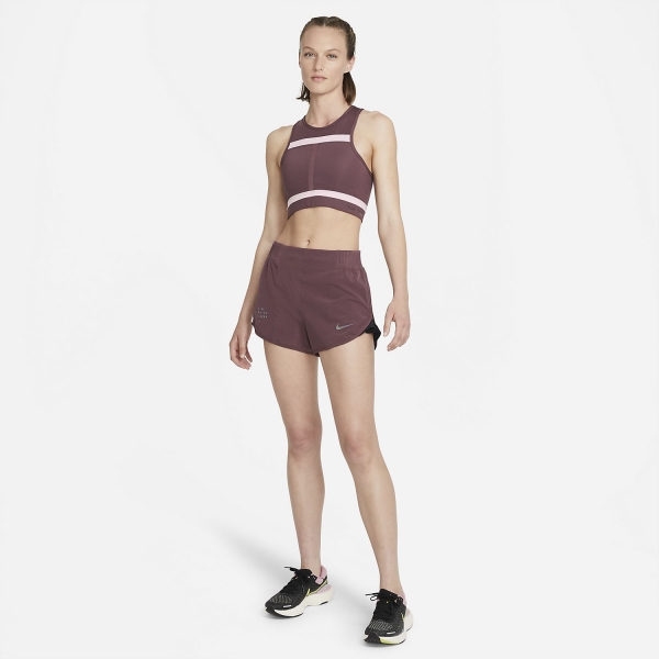 Nike Dri-FIT Division Tempo Luxe 3in Shorts - Dark Wine/Black