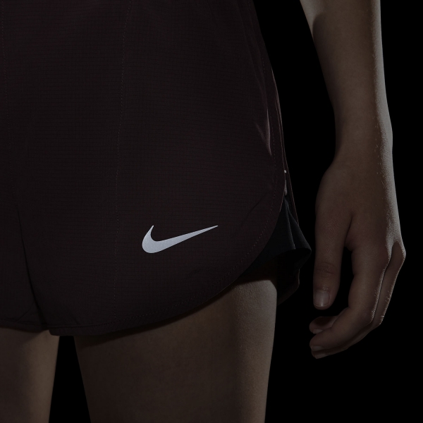 Nike Dri-FIT Division Tempo Luxe 3in Shorts - Dark Wine/Black