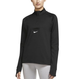 Women's Running Shirt Nike DriFIT Element Logo Shirt  Black/Dark Smoke Grey/White DM7568010