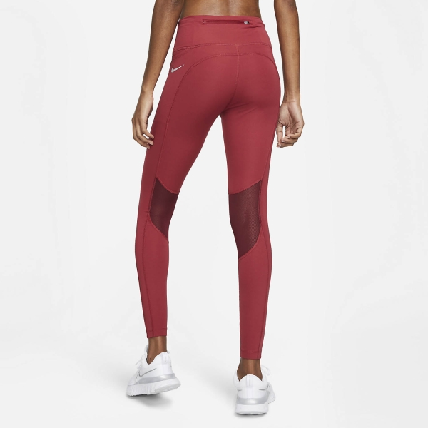 Nike Dri-FIT  Fast Tights - Pomegranate/Reflective Silver