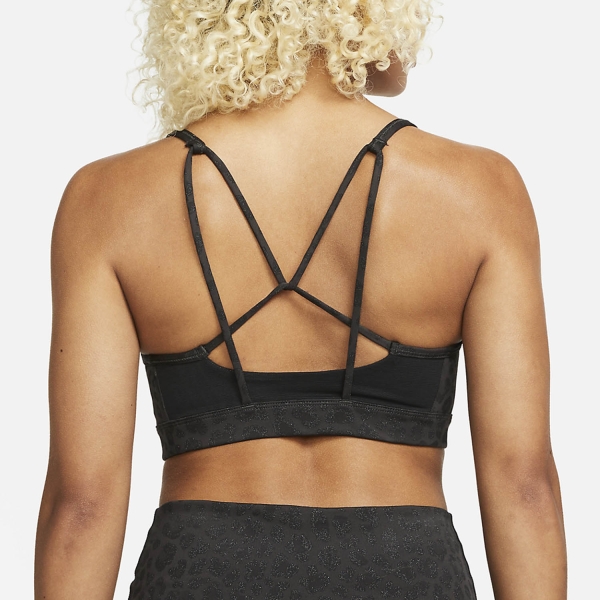 Nike Dri-FIT Indy Glitter Sports Bra - Off Noir/Black/White