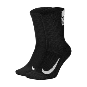 Running Socks Nike DriFIT Multiplier Crew x 2 Socks  Black/White SX7557010
