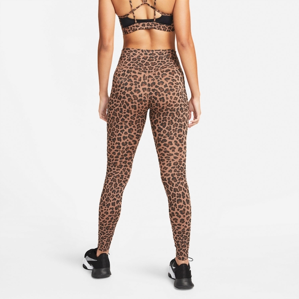 Nike Dri-FIT One Camo Tights - Archaeo Brown/White