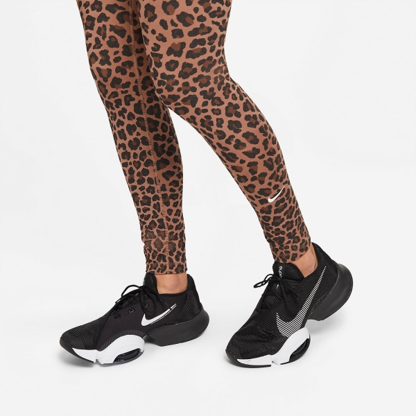 Nike Dri-FIT One Camo Tights - Archaeo Brown/White