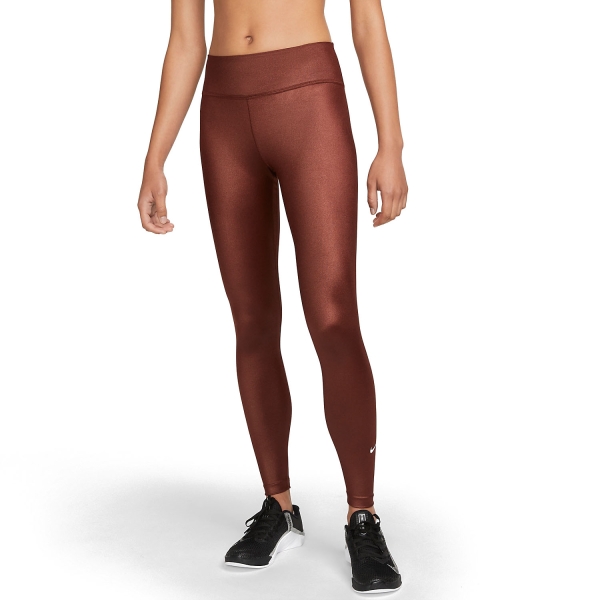 Pants e Tights Fitness e Training Donna Nike DriFIT One Shine Tights  Bronze Eclipse/White DD5439273