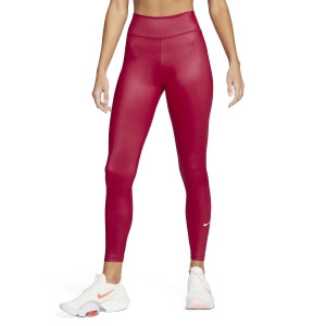 Pants y Tights Fitness y Training Mujer Nike DriFIT One Shine Tights  Mystic Hibiscus/White DD5439614