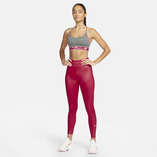 Nike Dri-FIT One Shine Tights - Mystic Hibiscus/White