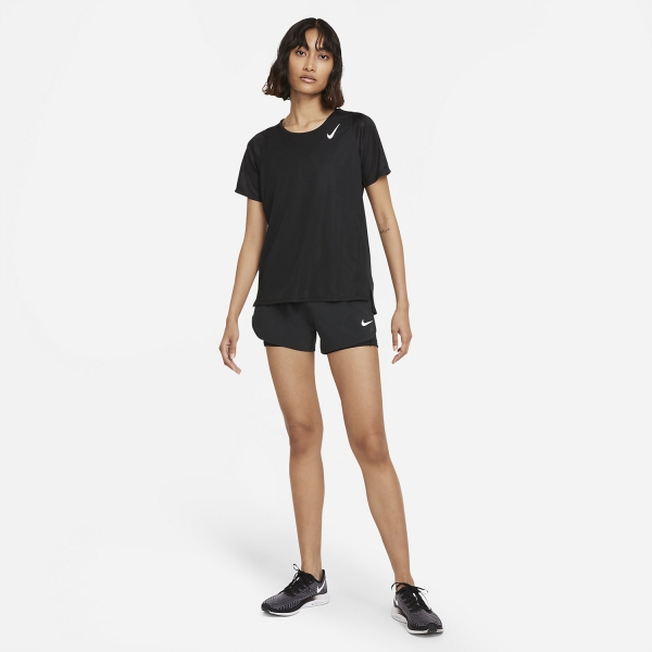 Nike Dri-FIT Race Maglietta - Black/Reflective Silver