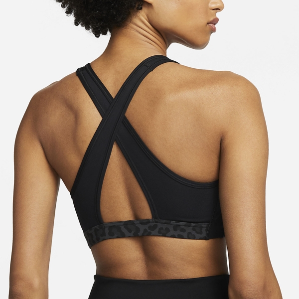Nike Dri-FIT Swoosh Sports Bra - Dark Smoke Grey/Black/White