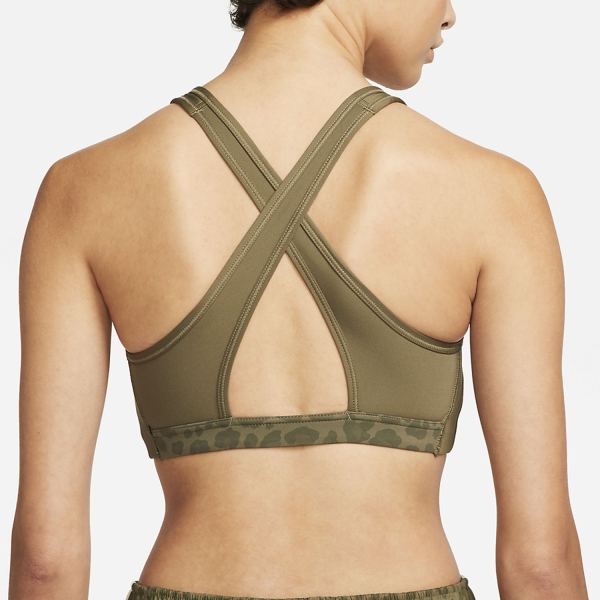 Nike Dri-FIT Swoosh Sports Bra - Medium Olive/White