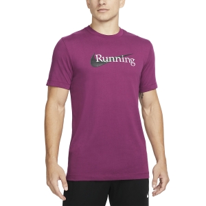 Camisetas Running Hombre Nike DriFIT Run Camiseta  Sangria CW0945610
