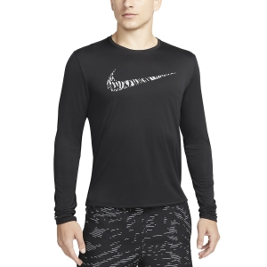 CamisaRunning Hombre Nike DriFIT UV Run Division Miler Camisa  Black/Reflective Silver DM4707010