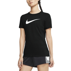 Women's Fitness & Training T-Shirt Nike Dry Crew TShirt  Black/Heater/White AQ3212010