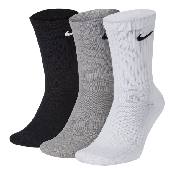 Running Socks Nike Everyday Cushioned Crew x 3 Socks  White/Black/Dark Grey SX7664964