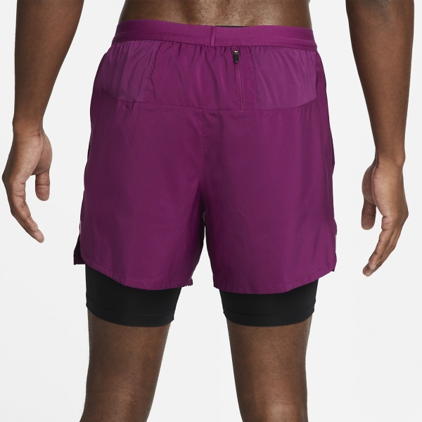 Nike Flex Stride 2 in 1 5in Shorts - Sangria/Black/Reflective Silver
