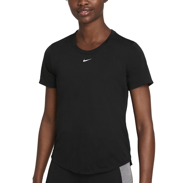 Camisetas Fitness y Training Mujer Nike One DriFIT Logo Camiseta  Black/White DD0638010