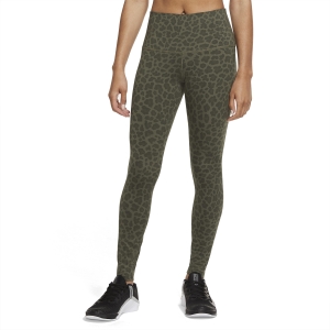 Pants y Tights Fitness y Training Mujer Nike One Leopard Tights  Medium Olive/White DM7274222