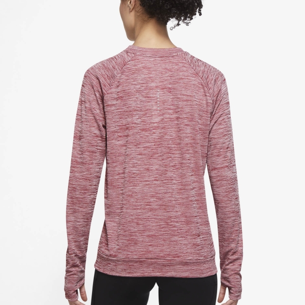 Nike Pacer Crew Shirt - Pomegranate Heather/Reflective Silver