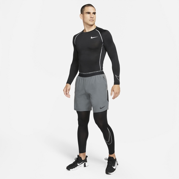 Nike Pro Dri-FIT Swoosh Long Tights - Black/White