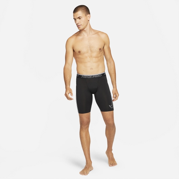 Nike Pro Dri-FIT Logo Short Tights - Black/White