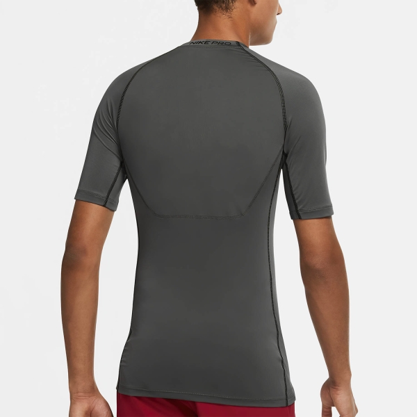 Nike Pro Logo Maglietta - Iron Grey/Black/Black