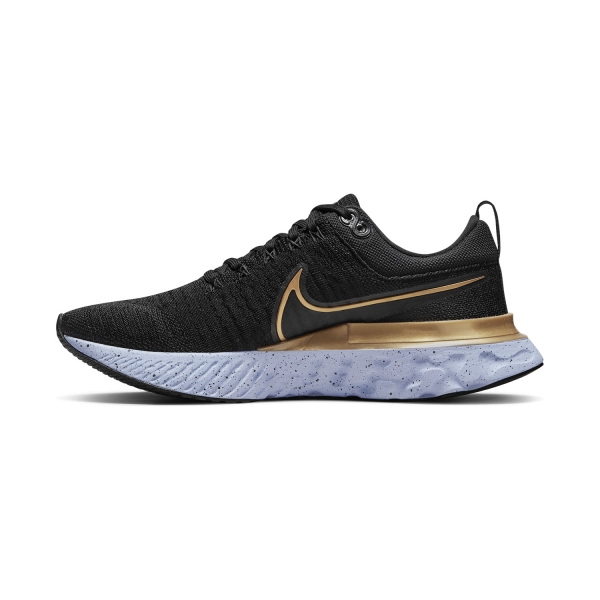 Nike React Infinity Run Flyknit 2 - Black/Metallic Gold/Ghost/Dark Smoke Grey