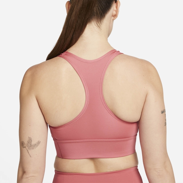 Nike Swoosh Long Line Sujetador Deportivo - Archaeo Pink/Black