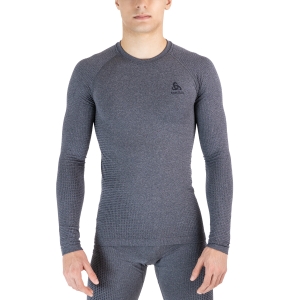 Men's Shirt Underwear Odlo Performance Warm Eco Underwear Shirt  Grey Melange/Black 19619215701