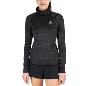 Women's Running Shirt Odlo Warm Shirt  Black/Melange 31361160008