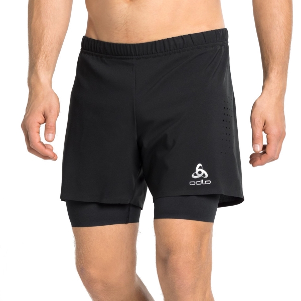 Men's Running Shorts Odlo Zeroweight 2 In 1 5in Shorts  Black 32256215000