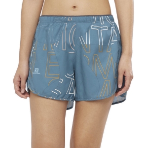 Pantalones cortos Running Mujer Salomon Agile 4in Shorts  Mallard Blue/AO/Ebony LC1609500