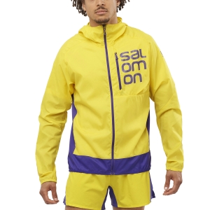 Men's Running Jacket Salomon Bonatti Cross Jacket  Empire Yellow/Deep Blue LC1738800