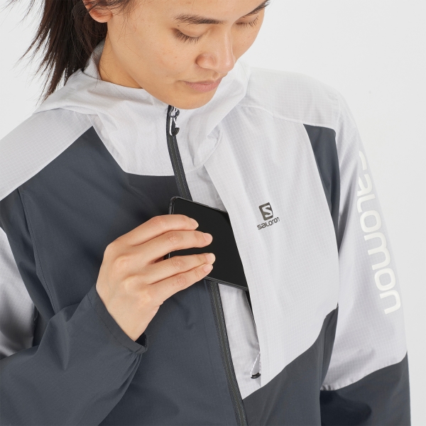 Salomon Bonatti Trail WP Jacket - Ebony/White