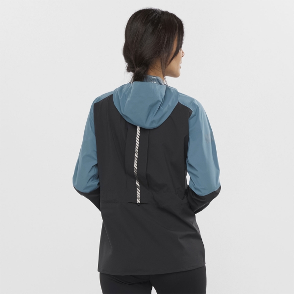 Salomon Bonatti Trail WP Chaqueta - Black/Mallard Blue/Sirocco