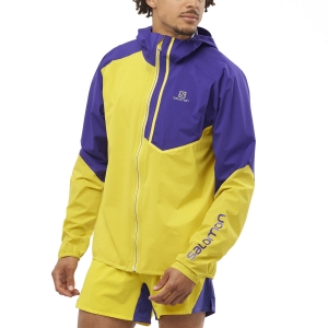 Men's Running Jacket Salomon Bonatti Trail WP Jacket  Empire Yellow/Deep Blue LC1733900