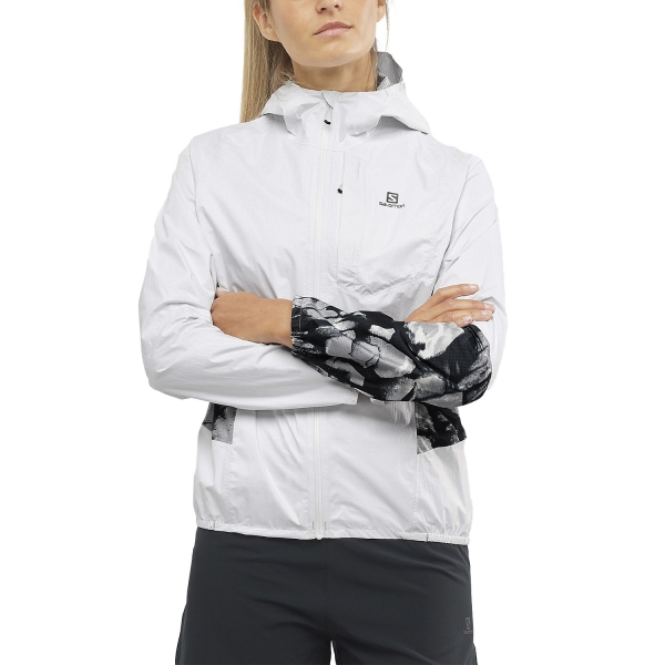 Women's Running Jacket Salomon Bonatti WP Jacket  White/Alloy/Ao LC1768400