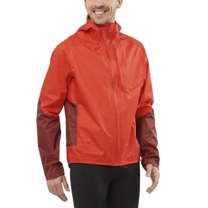 Men's Running Jacket Salomon Bonatti WP Jacket  Fiery Red/Cabernet LC1762400
