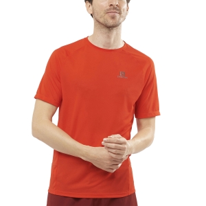 Men's Running T-Shirt Salomon Cross Rebel Logo TShirt  Fiery Red LC1734500