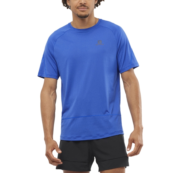 Camisetas Running Hombre Salomon Cross Run Camiseta  Nautical Blue LC1721300