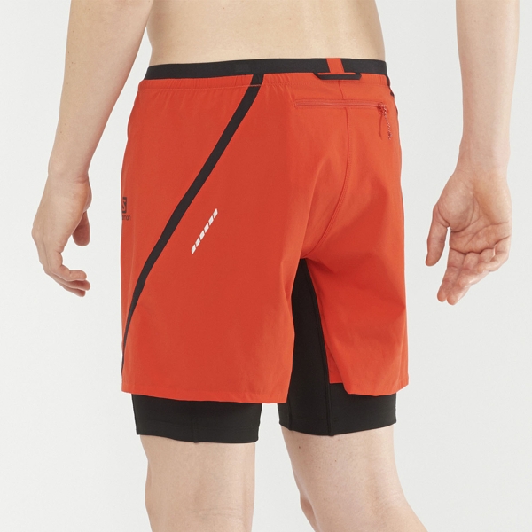 Salomon Cross Twinskin 6in Shorts - Fiery Red/Black