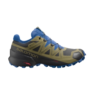 Men's Trail Running Shoes Salomon Speedcross 5 GTX  Black/Green Moss/Skydiver L41612400