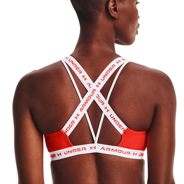 Under Armour Crossback Low Sports Bra - Phoenix Fire/White