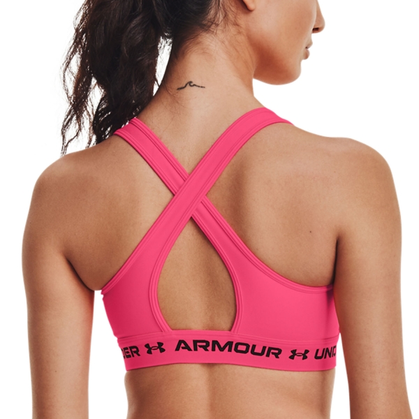 Under Armour Crossback Mid Sports Bra - Cerise/Black