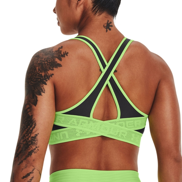 Under Armour Crossback Solid Sports Bra - Jet Gray/Quirky Lime