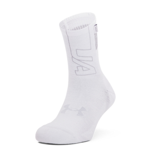 Running Socks Under Armour Dry Crew Socks  White/Halo Gray/Mod Gray 13611560100