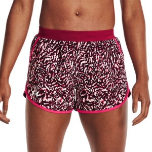 Women's Running Shorts Under Armour Fly By 2.0 Print 3.5in Shorts  Black Rose/Penta Pink/Reflective 13501980665